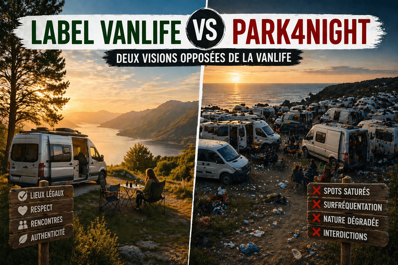 Label Vanlife vs Park4Night : deux visions opposées de la vanlife
